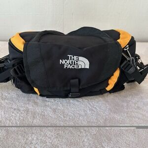 North Face Mountain Guide Pack Bag Fanny Should Strap Yellow Black EUC